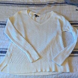 American Eagle Outfitters Cream V-Neck Sweater